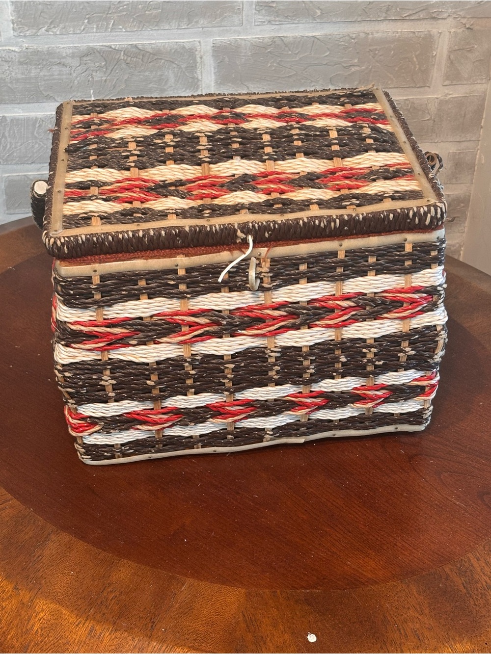 Vintage Sears Woven Sewing Basket.
